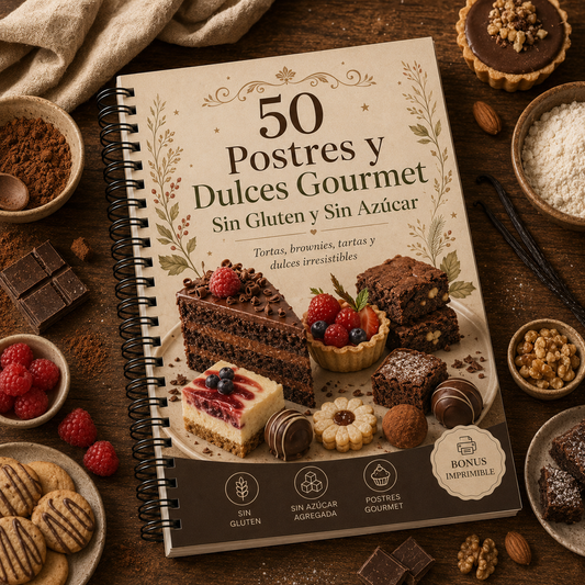 50 Postres y Dulces Gourmet - Sin Azucar, Sin Gluten